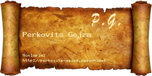 Perkovits Gejza névjegykártya
